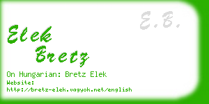 elek bretz business card